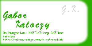 gabor kaloczy business card